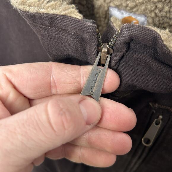 Vintage Carhartt Sherpa-Lined Jacket “Dark Brown” WJ022 DKB - Picture 10 of 10